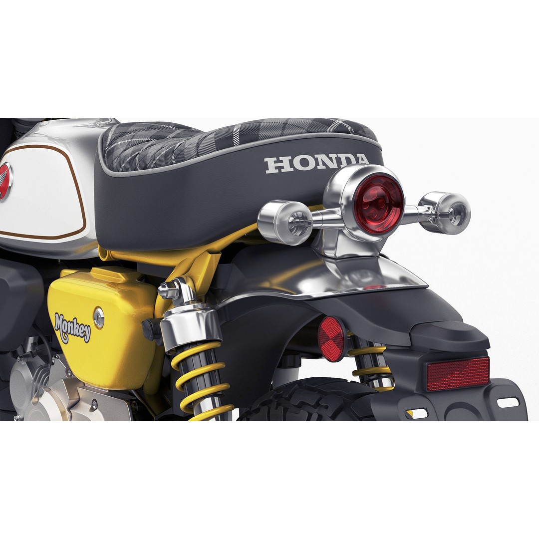 Honda Monkey 125 3D Model – Vintage Motorcycle Asset, FBX, OBJ, Blender - View 11
