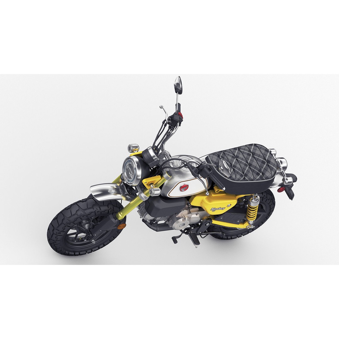 Honda Monkey 125 3D Model – Vintage Motorcycle Asset, FBX, OBJ, Blender - View 13