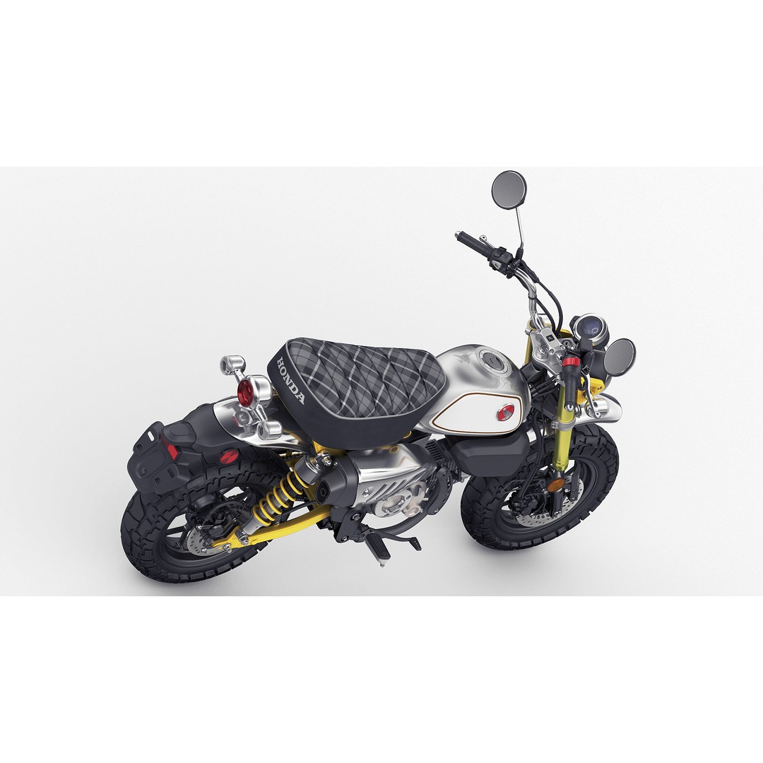 Honda Monkey 125 3D Model – Vintage Motorcycle Asset, FBX, OBJ, Blender - View 14