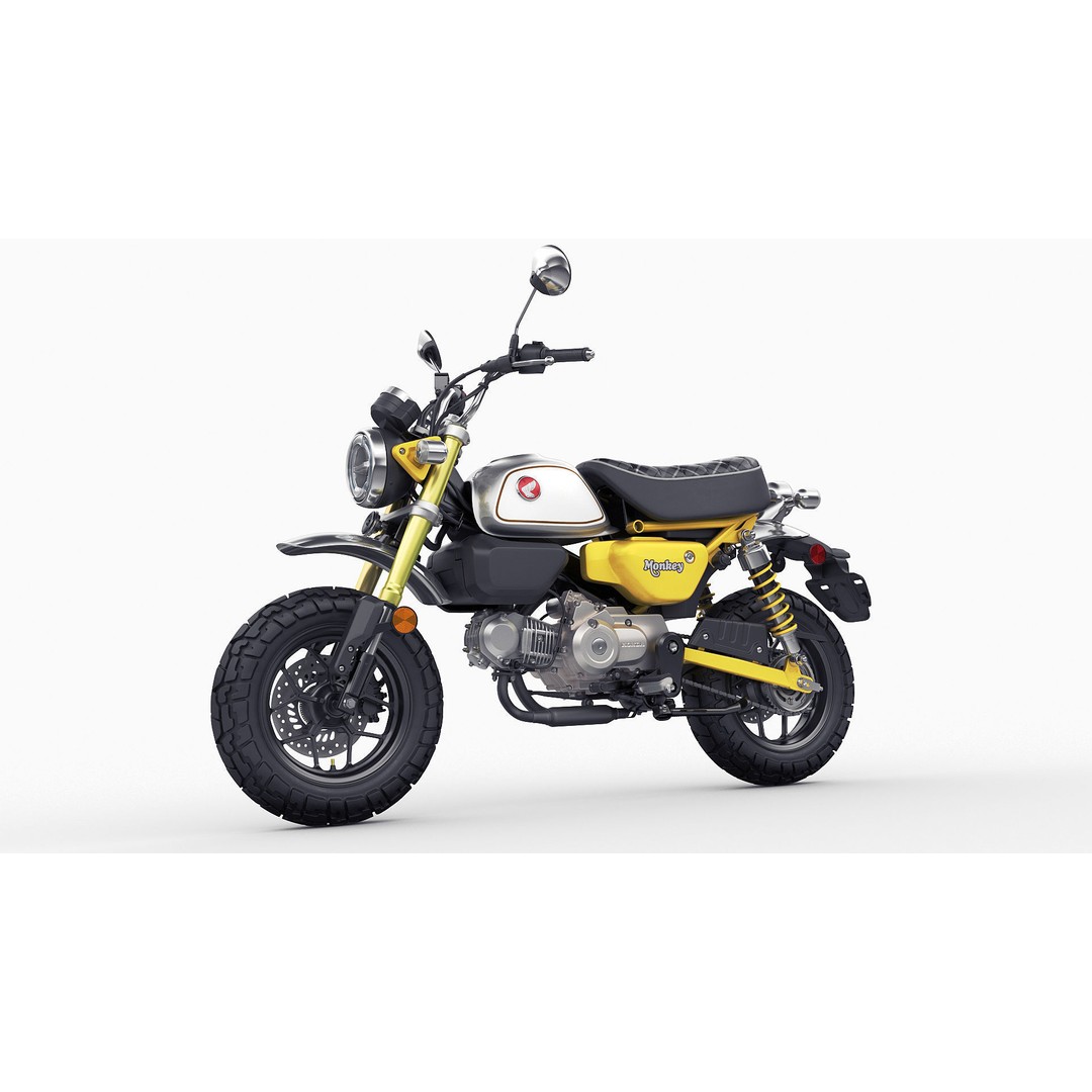Honda Monkey 125 3D Model – Vintage Motorcycle Asset, FBX, OBJ, Blender - View 15