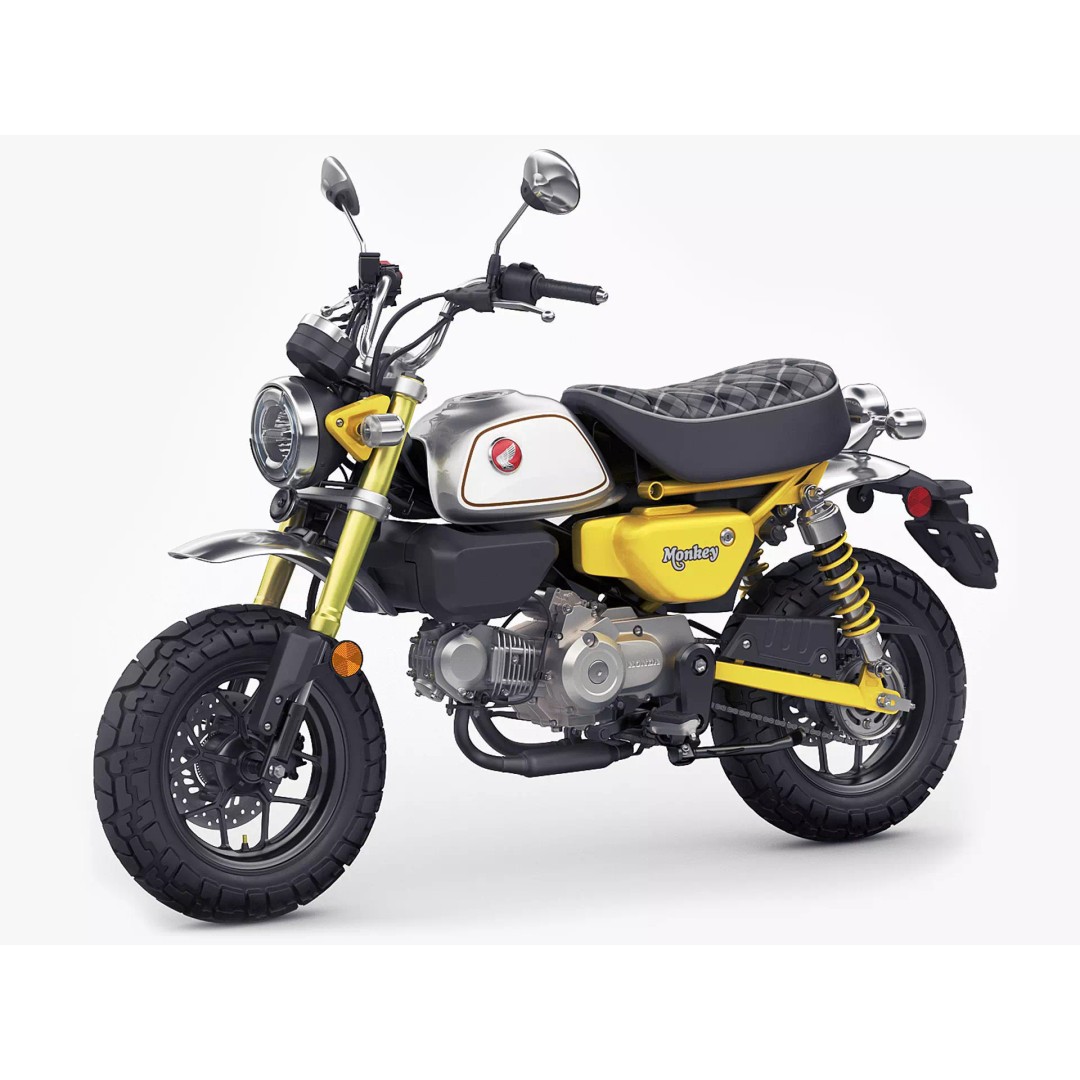 Honda Monkey 125 3D Model – Vintage Motorcycle Asset, FBX, OBJ, Blender - View 2
