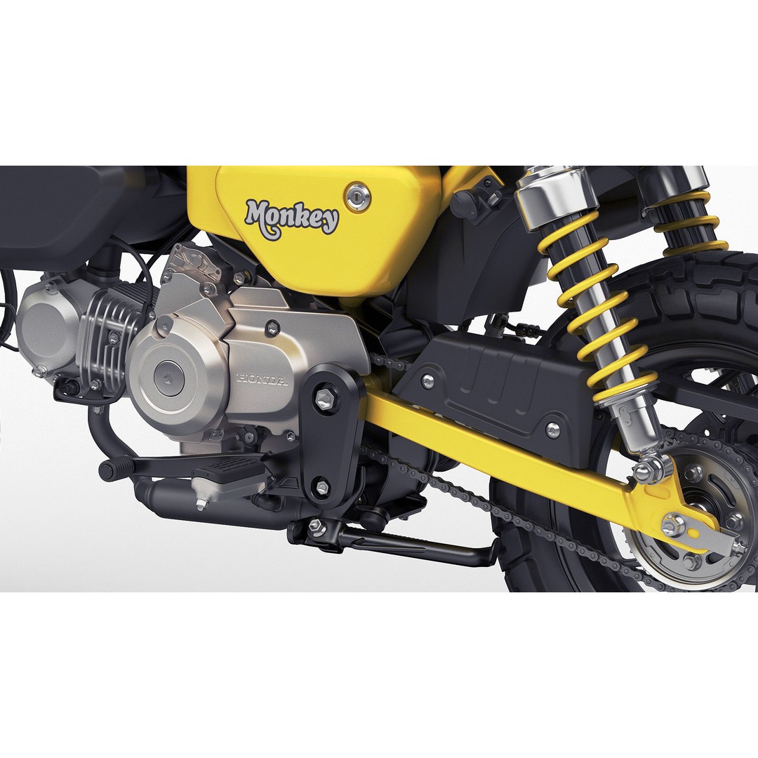Honda Monkey 125 3D Model – Vintage Motorcycle Asset, FBX, OBJ, Blender - View 23