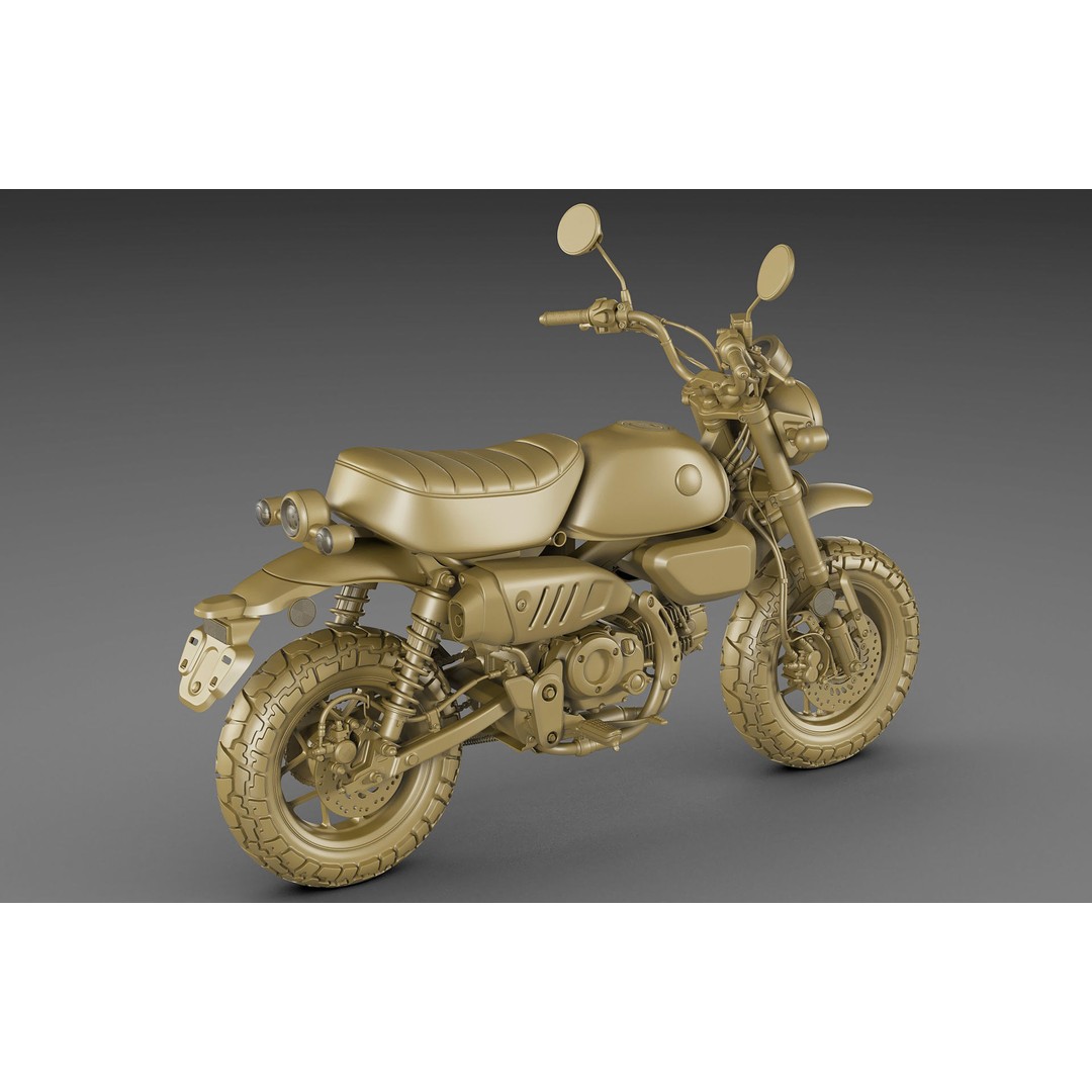 Honda Monkey 125 3D Model – Vintage Motorcycle Asset, FBX, OBJ, Blender - View 25