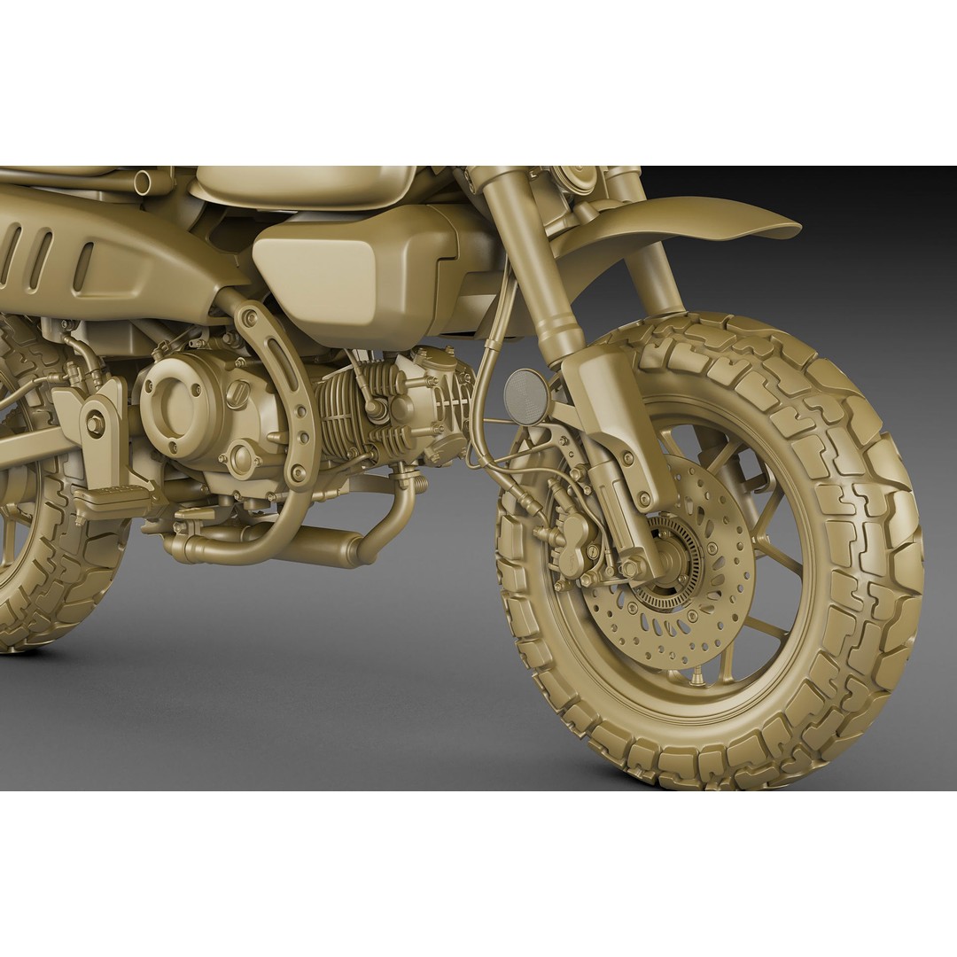 Honda Monkey 125 3D Model – Vintage Motorcycle Asset, FBX, OBJ, Blender - View 26
