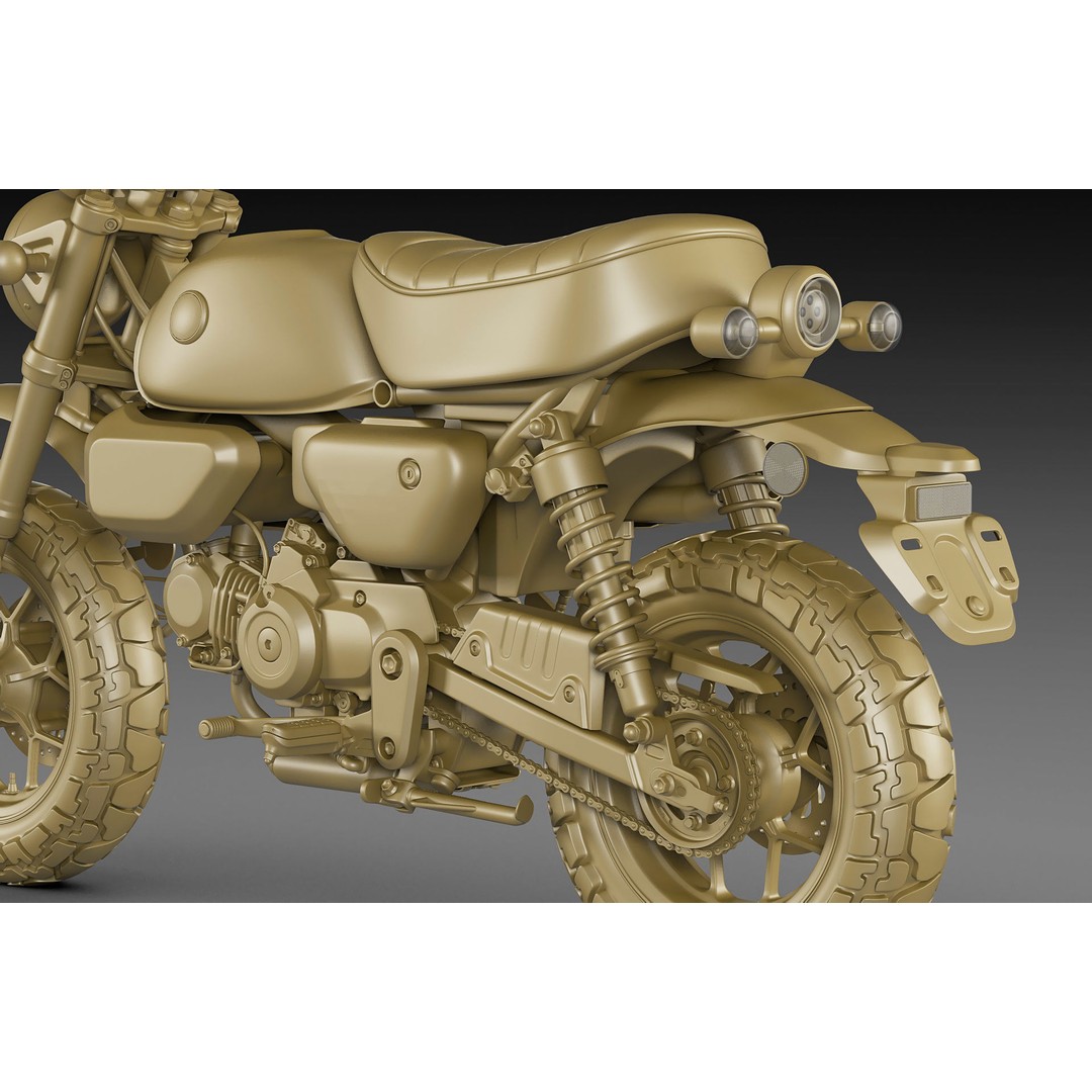 Honda Monkey 125 3D Model – Vintage Motorcycle Asset, FBX, OBJ, Blender - View 27