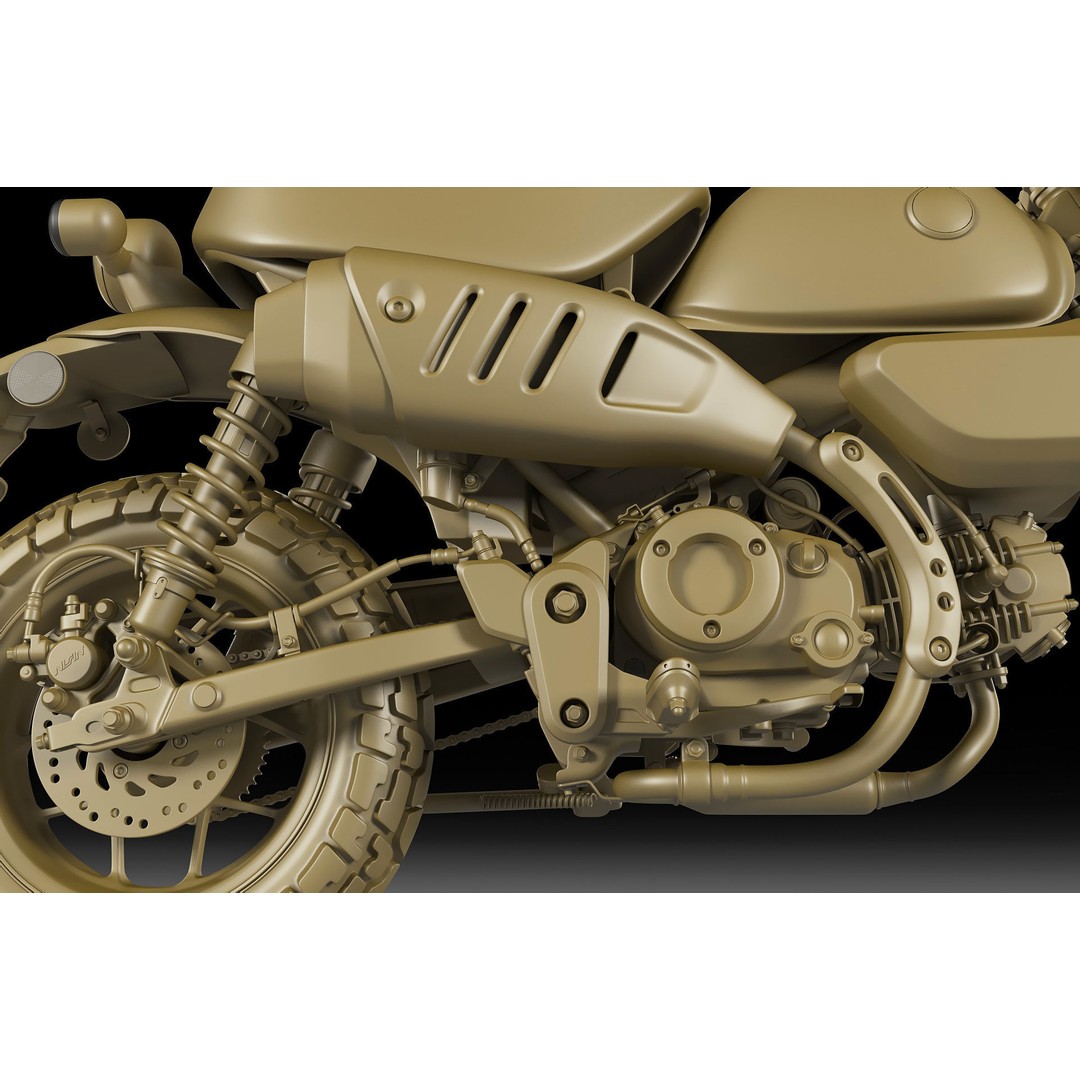 Honda Monkey 125 3D Model – Vintage Motorcycle Asset, FBX, OBJ, Blender - View 29