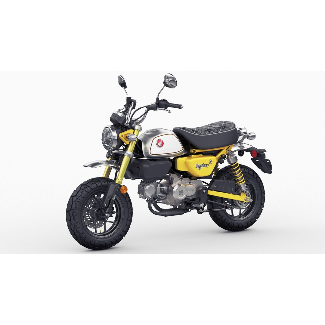 Honda Monkey 125 3D Model – Vintage Motorcycle Asset, FBX, OBJ, Blender - View 3