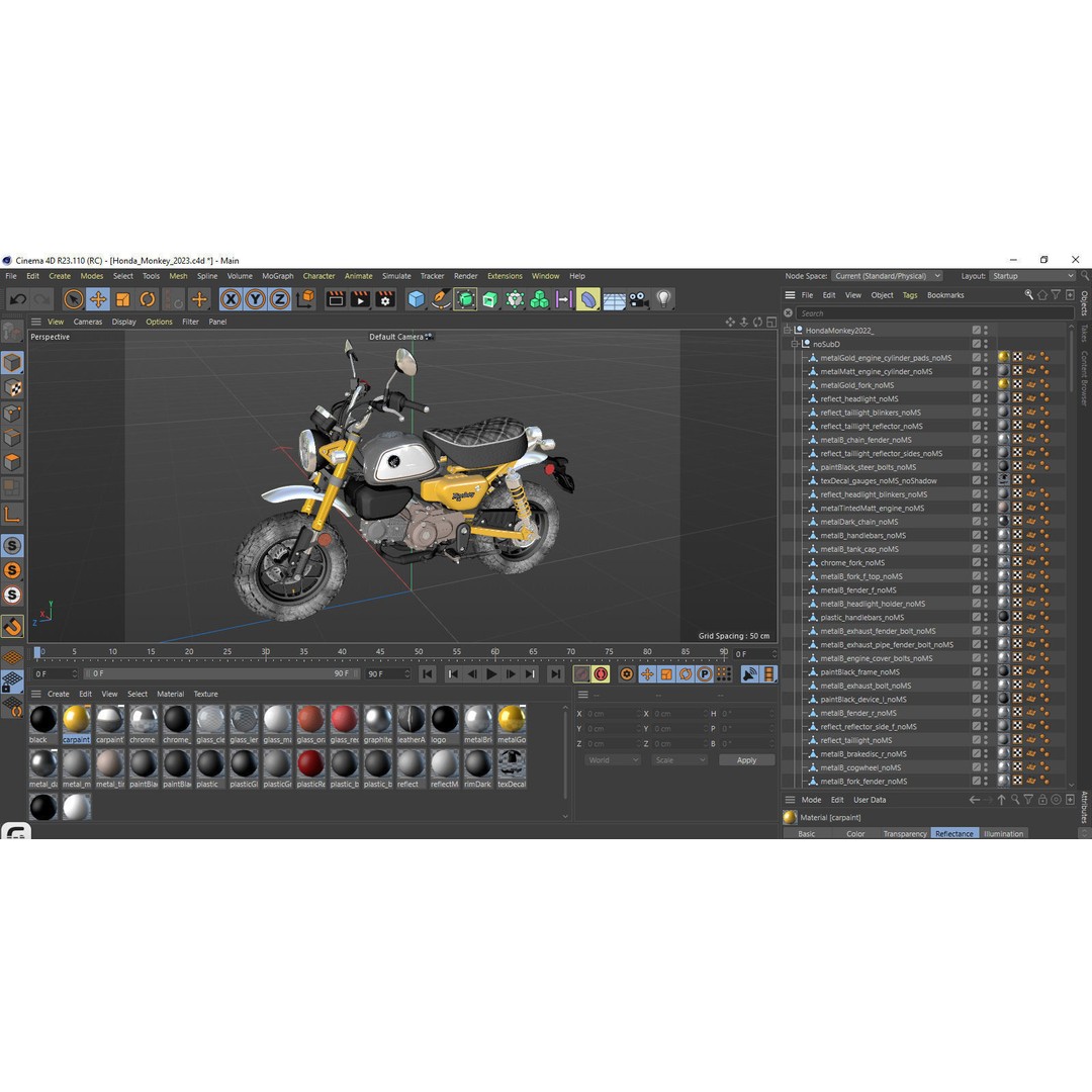 Honda Monkey 125 3D Model – Vintage Motorcycle Asset, FBX, OBJ, Blender - View 33