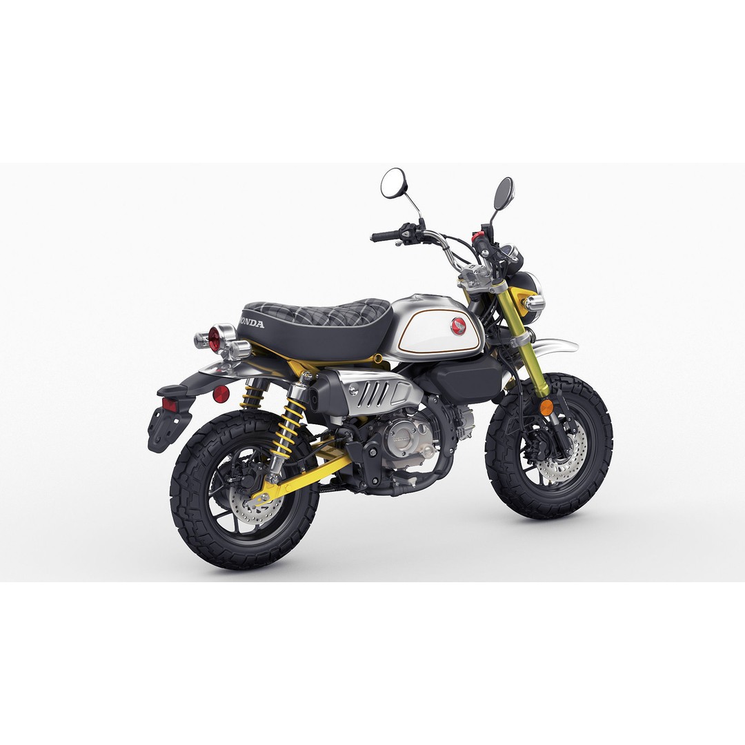 Honda Monkey 125 3D Model – Vintage Motorcycle Asset, FBX, OBJ, Blender - View 4