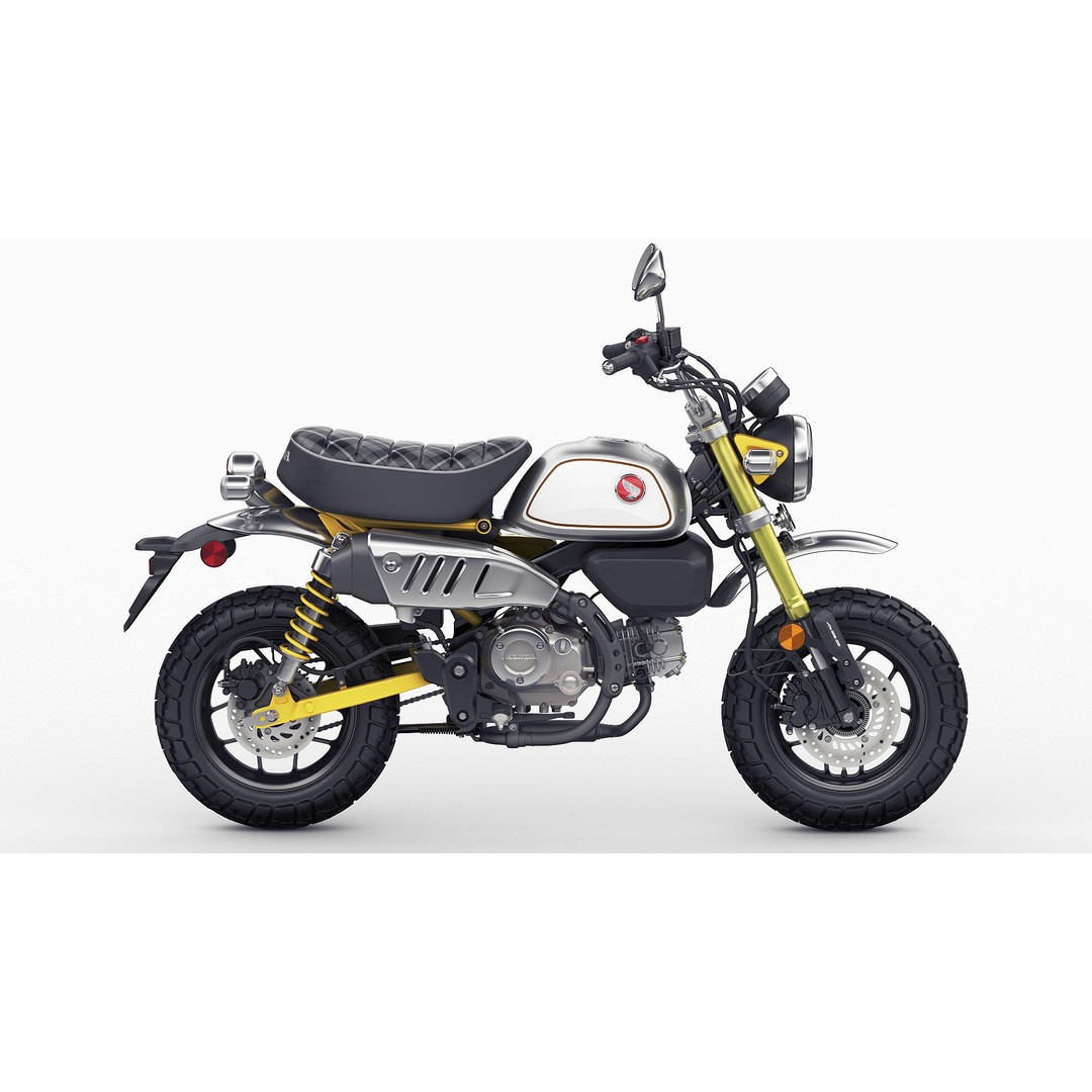 Honda Monkey 125 3D Model – Vintage Motorcycle Asset, FBX, OBJ, Blender - View 7