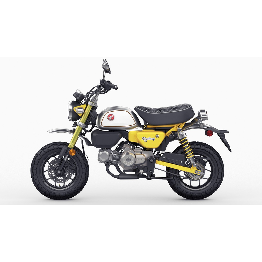 Honda Monkey 125 3D Model – Vintage Motorcycle Asset, FBX, OBJ, Blender - View 8