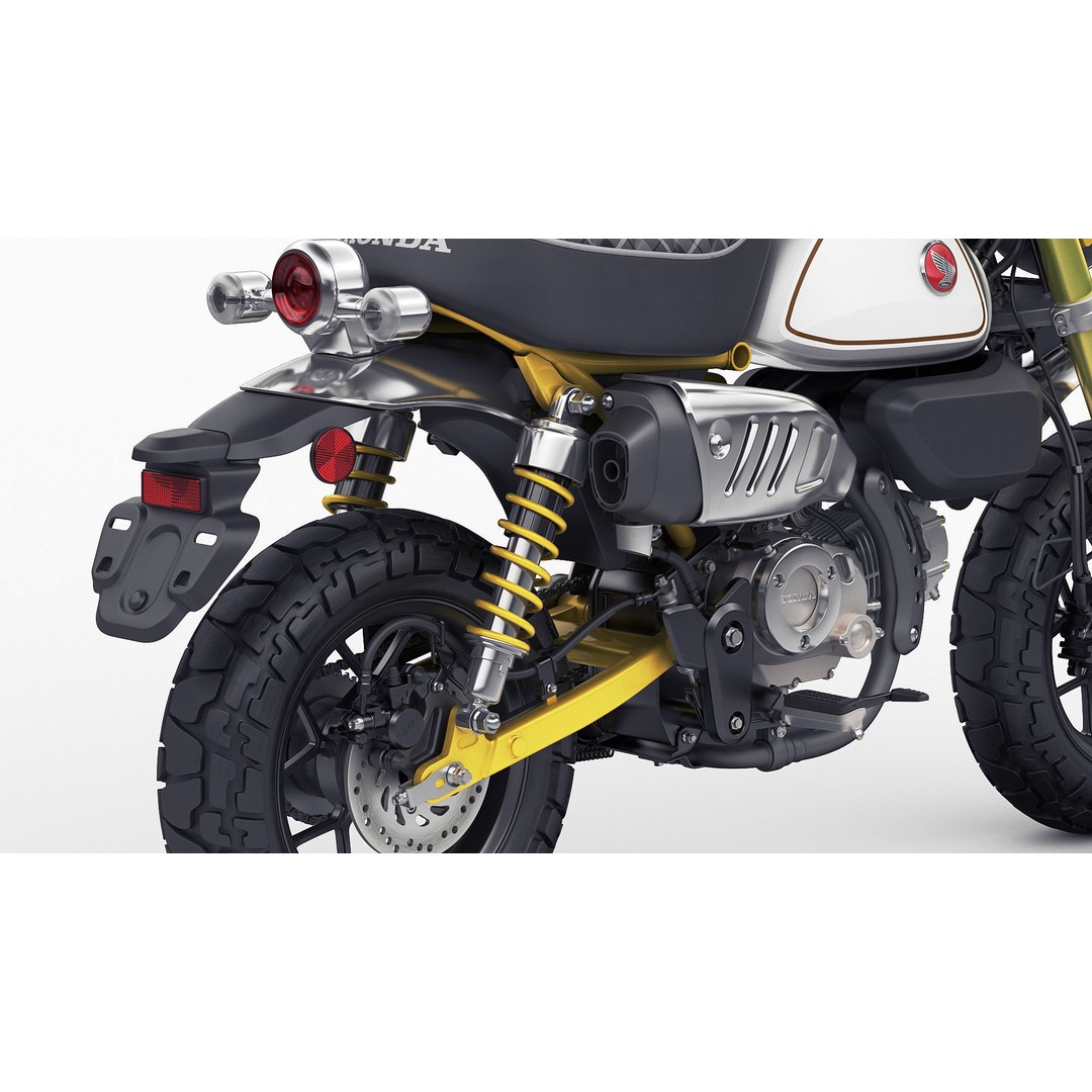 Honda Monkey 125 3D Model – Vintage Motorcycle Asset, FBX, OBJ, Blender - View 9