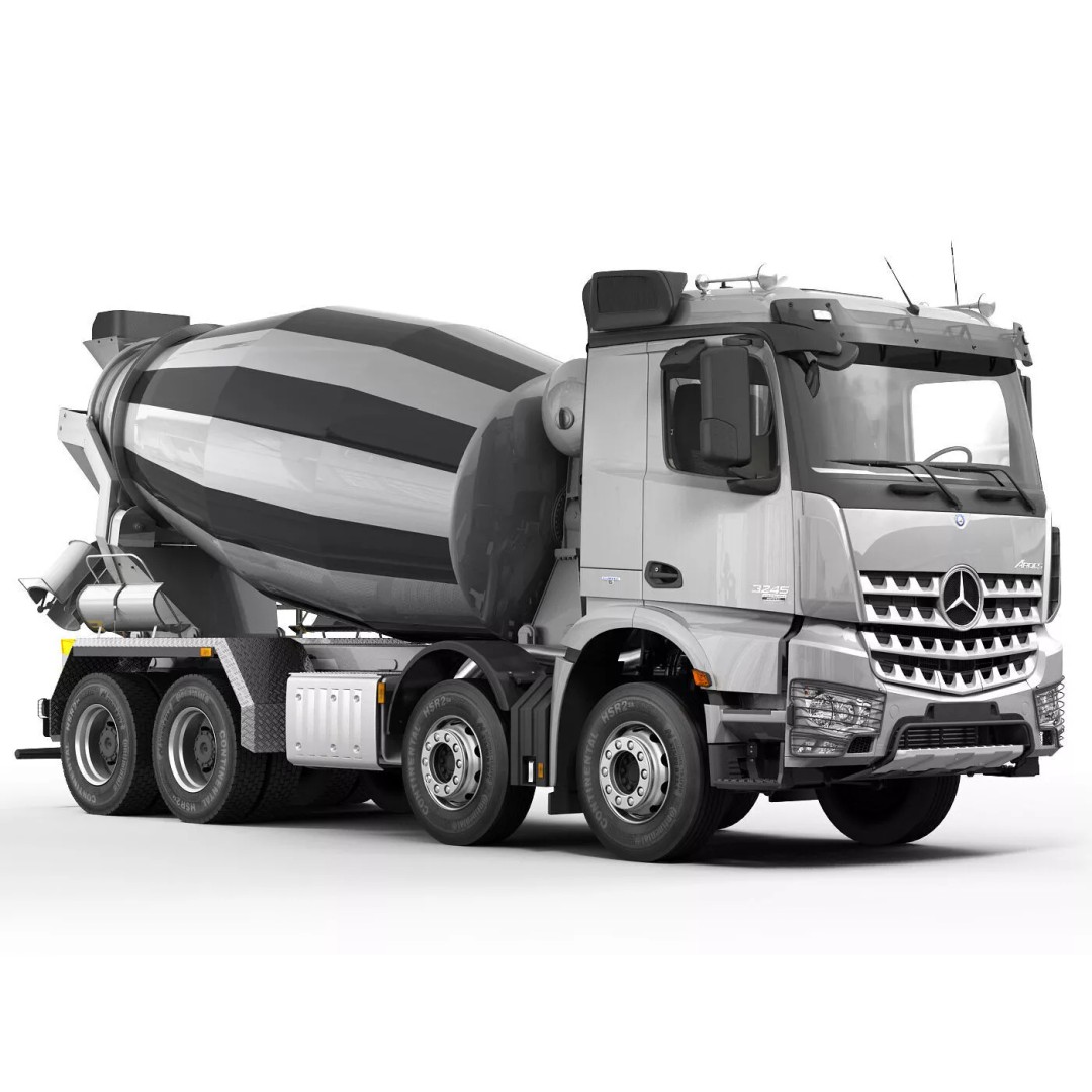 Mercedes-Benz Arocs Mixer 3D Model – High Poly Vehicle Asset, FBX, OBJ - View 2