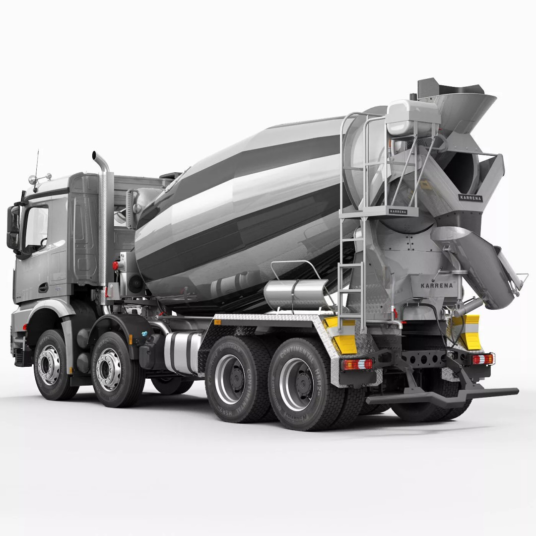 Mercedes-Benz Arocs Mixer 3D Model – High Poly Vehicle Asset, FBX, OBJ - View 5
