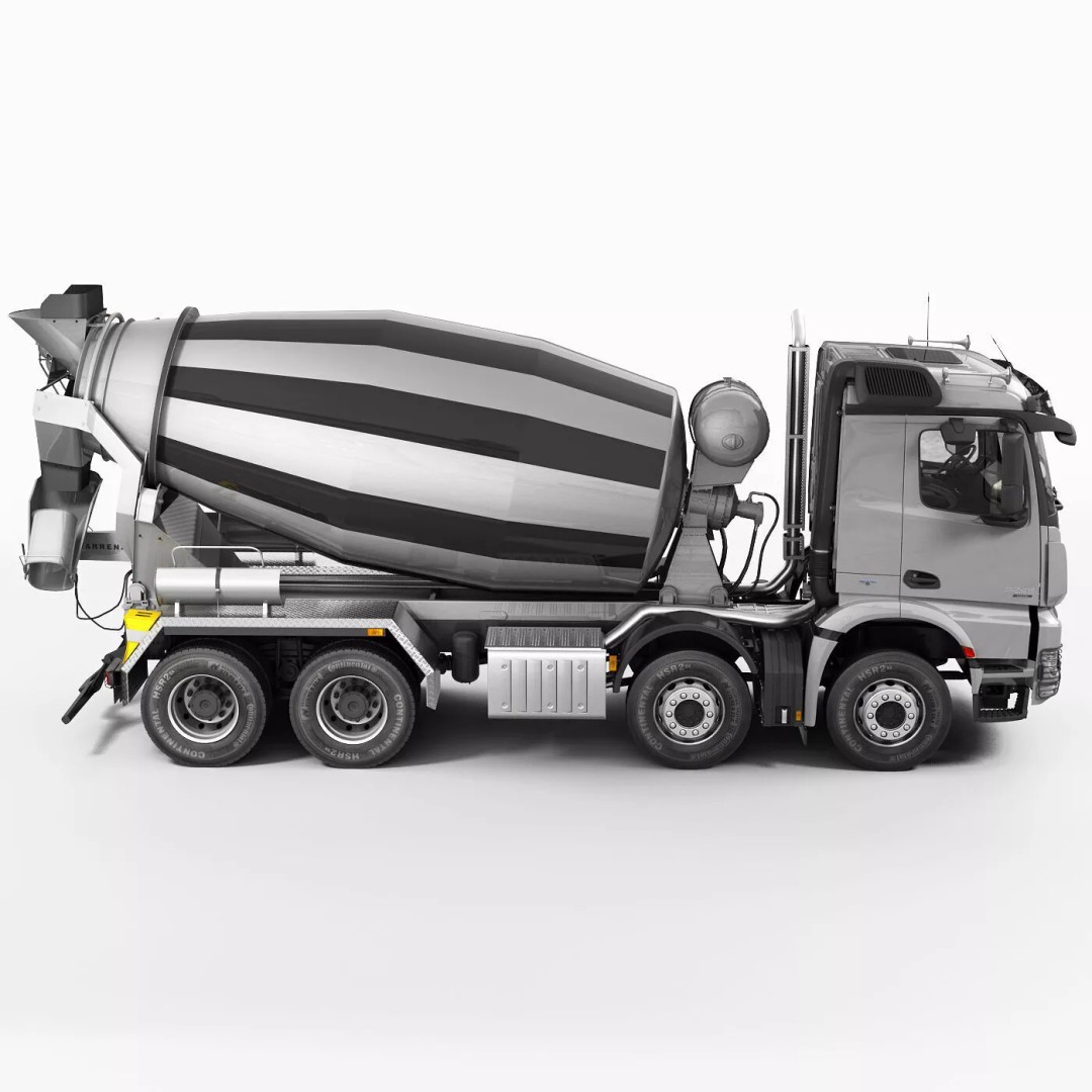 Mercedes-Benz Arocs Mixer 3D Model – High Poly Vehicle Asset, FBX, OBJ - View 6