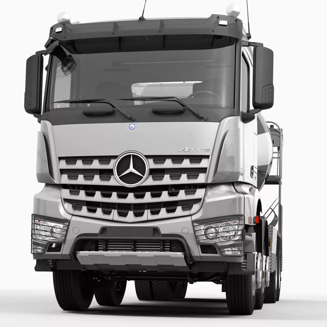 Mercedes-Benz Arocs Mixer 3D Model – High Poly Vehicle Asset, FBX, OBJ - View 9