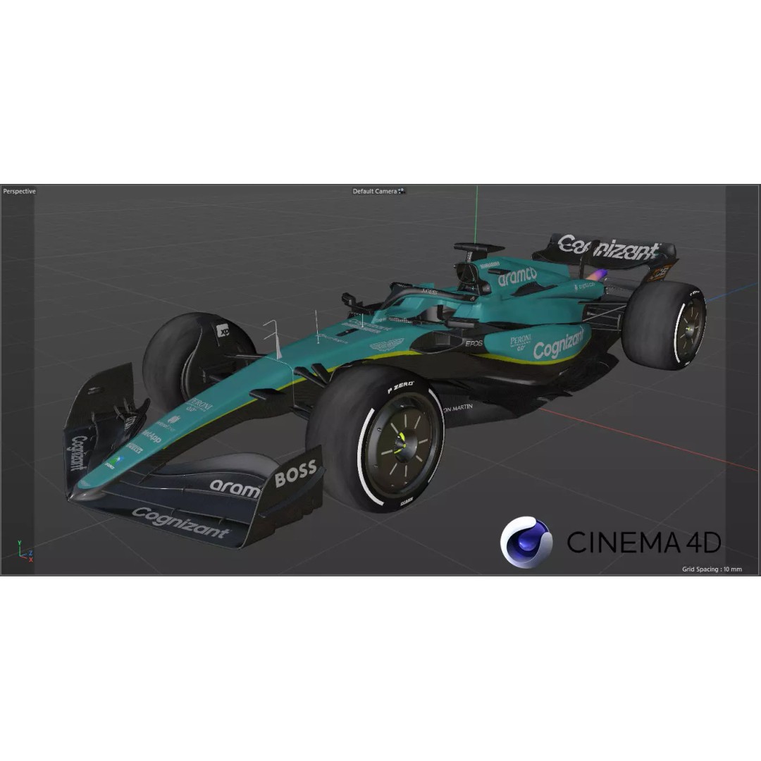 Aston Martin AMR23 3D Model – High Poly Racing Car, FBX, PBR Textures - View 20