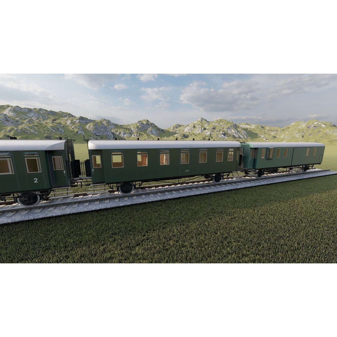 Vintage Steam Train 3D Model – Detailed Retro Rail Asset, FBX & OBJ - View 15