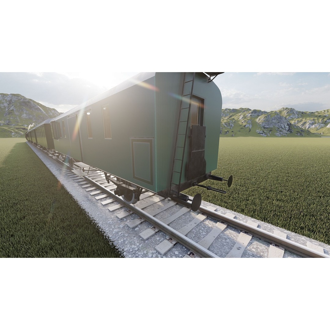 Vintage Steam Train 3D Model – Detailed Retro Rail Asset, FBX & OBJ - View 16