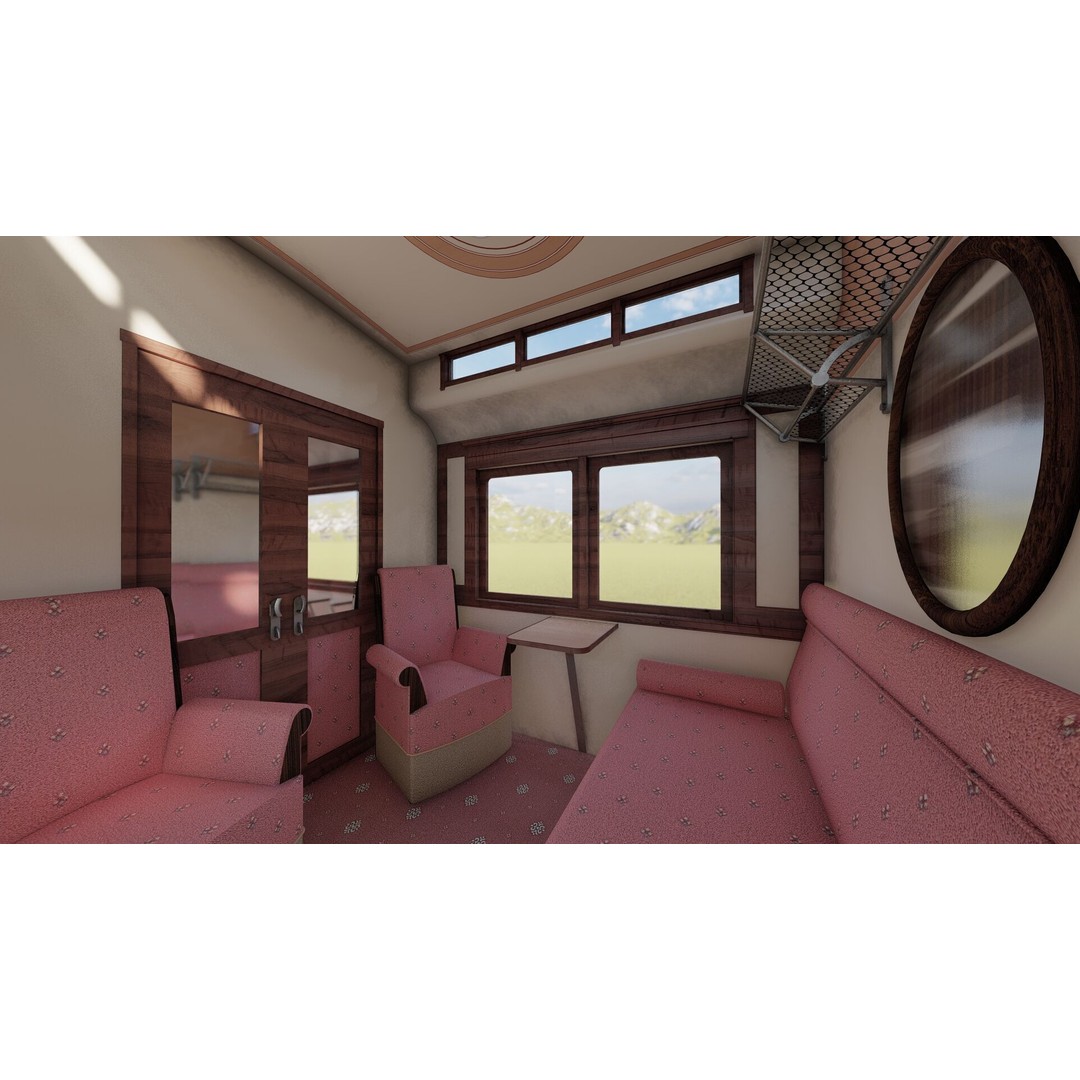 Vintage Steam Train 3D Model – Detailed Retro Rail Asset, FBX & OBJ - View 18