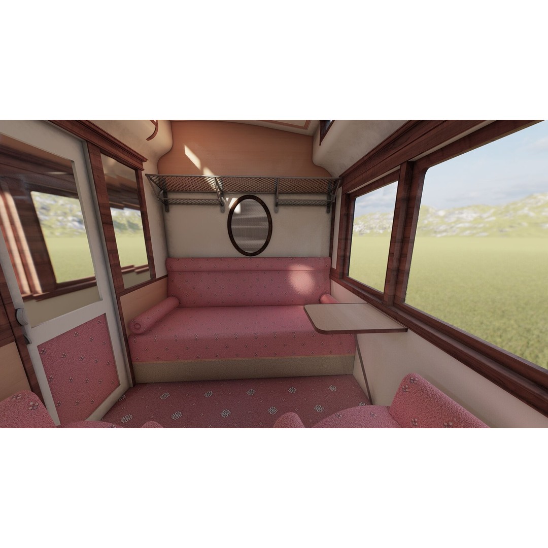 Vintage Steam Train 3D Model – Detailed Retro Rail Asset, FBX & OBJ - View 19
