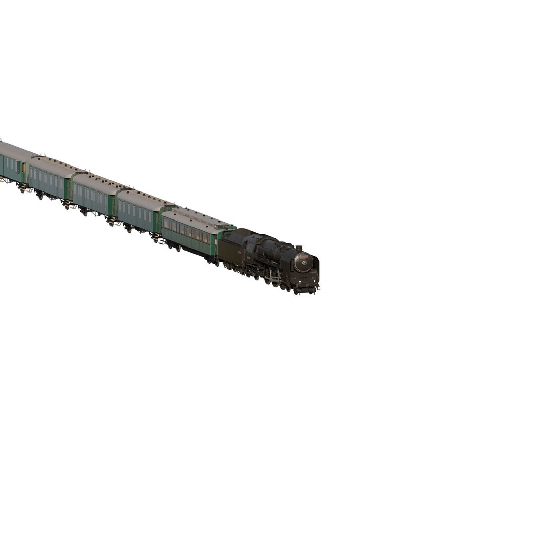 Vintage Steam Train 3D Model – Detailed Retro Rail Asset, FBX & OBJ - View 3
