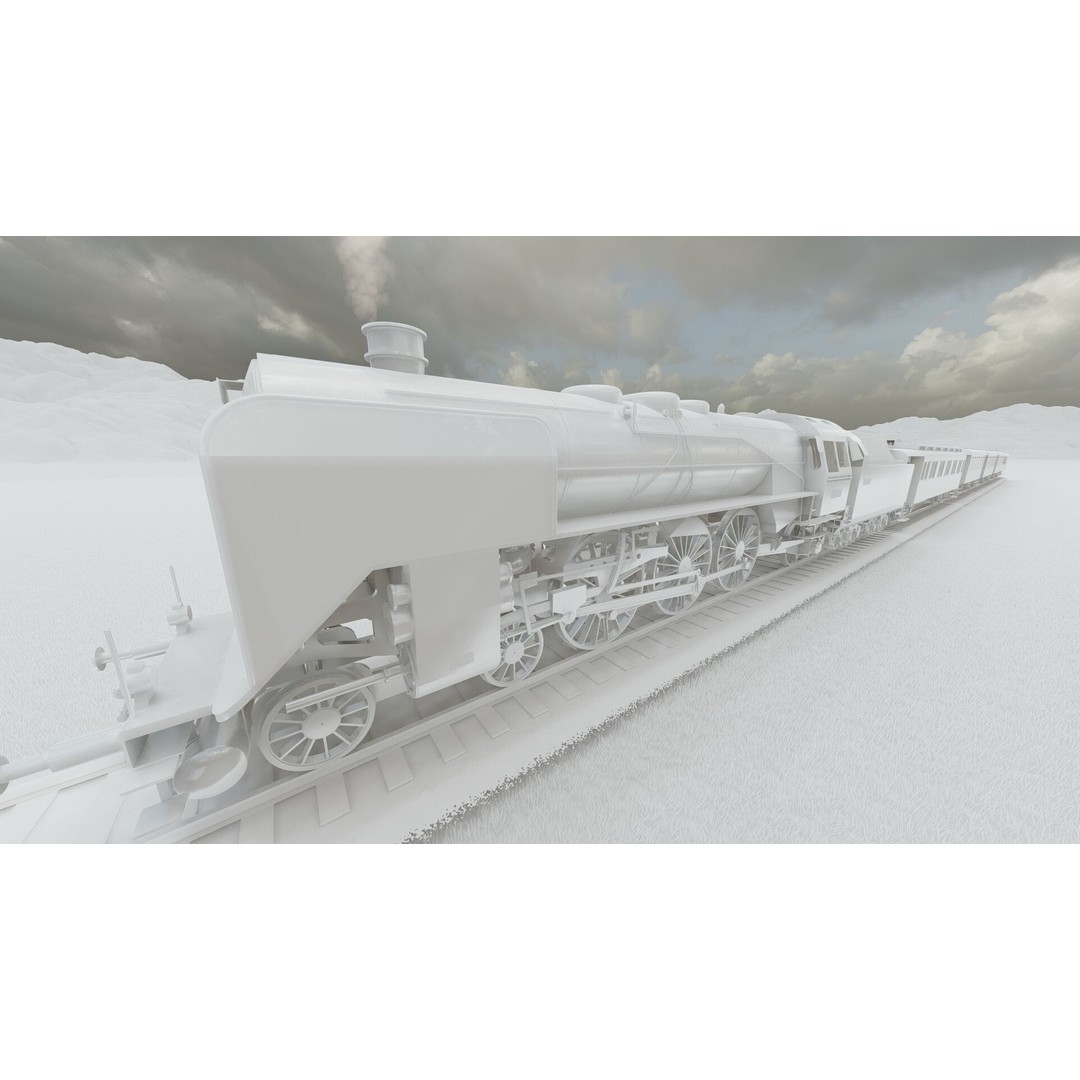 Vintage Steam Train 3D Model – Detailed Retro Rail Asset, FBX & OBJ - View 32