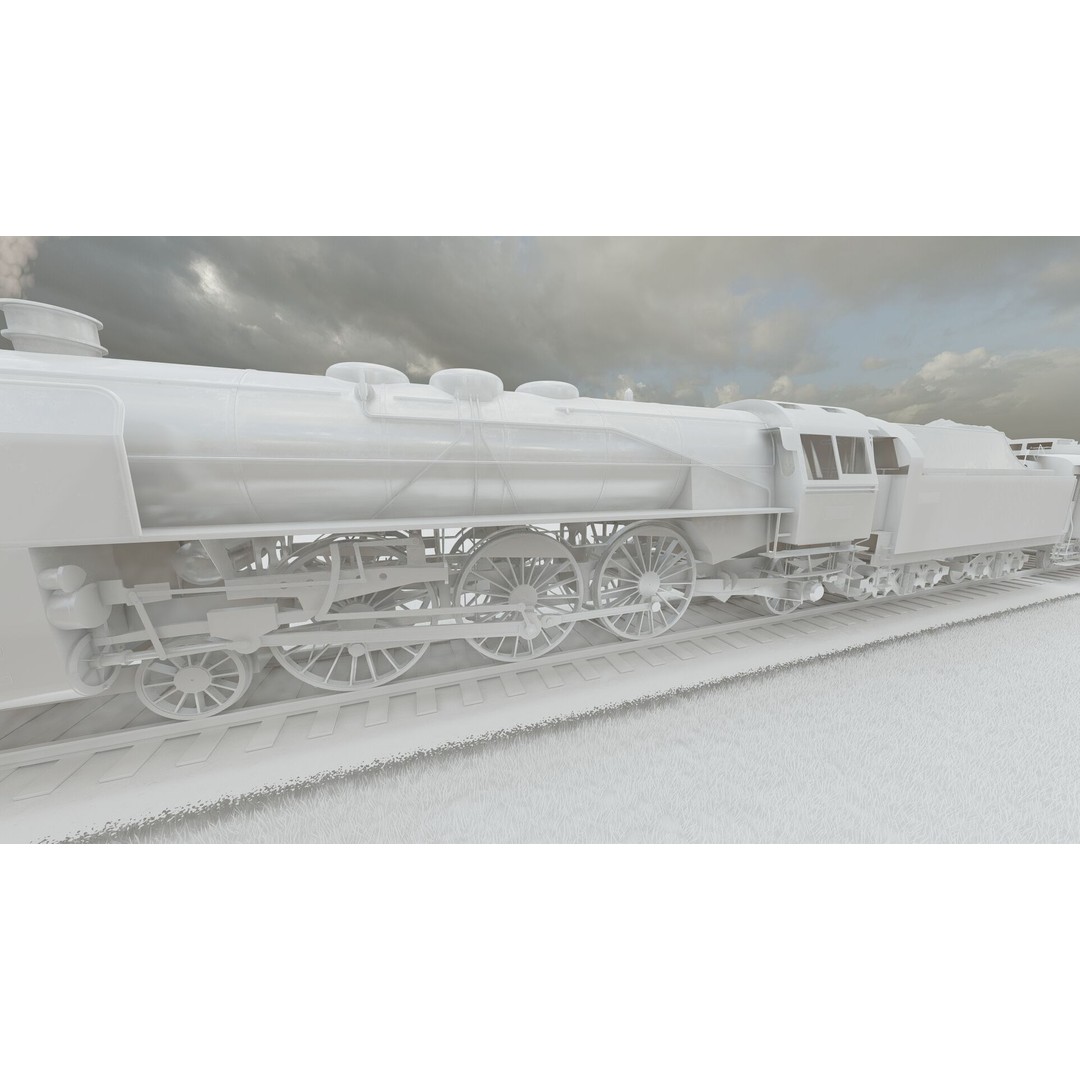 Vintage Steam Train 3D Model – Detailed Retro Rail Asset, FBX & OBJ - View 33