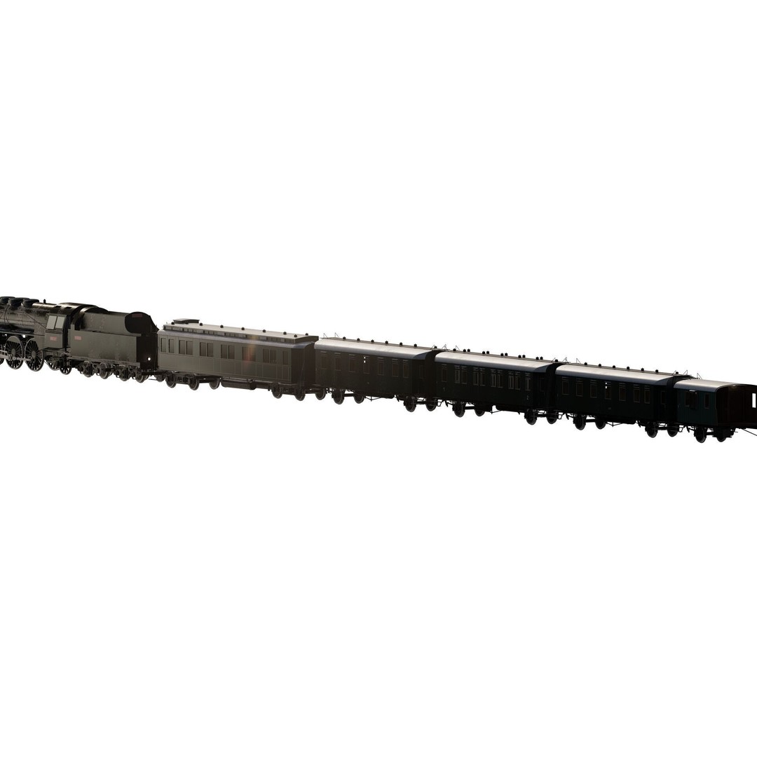 Vintage Steam Train 3D Model – Detailed Retro Rail Asset, FBX & OBJ - View 4