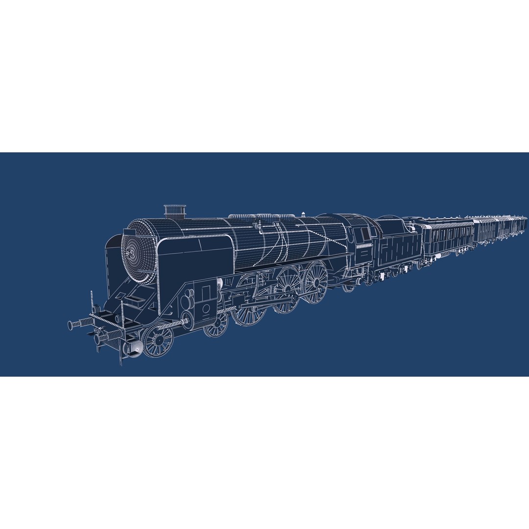 Vintage Steam Train 3D Model – Detailed Retro Rail Asset, FBX & OBJ - View 42