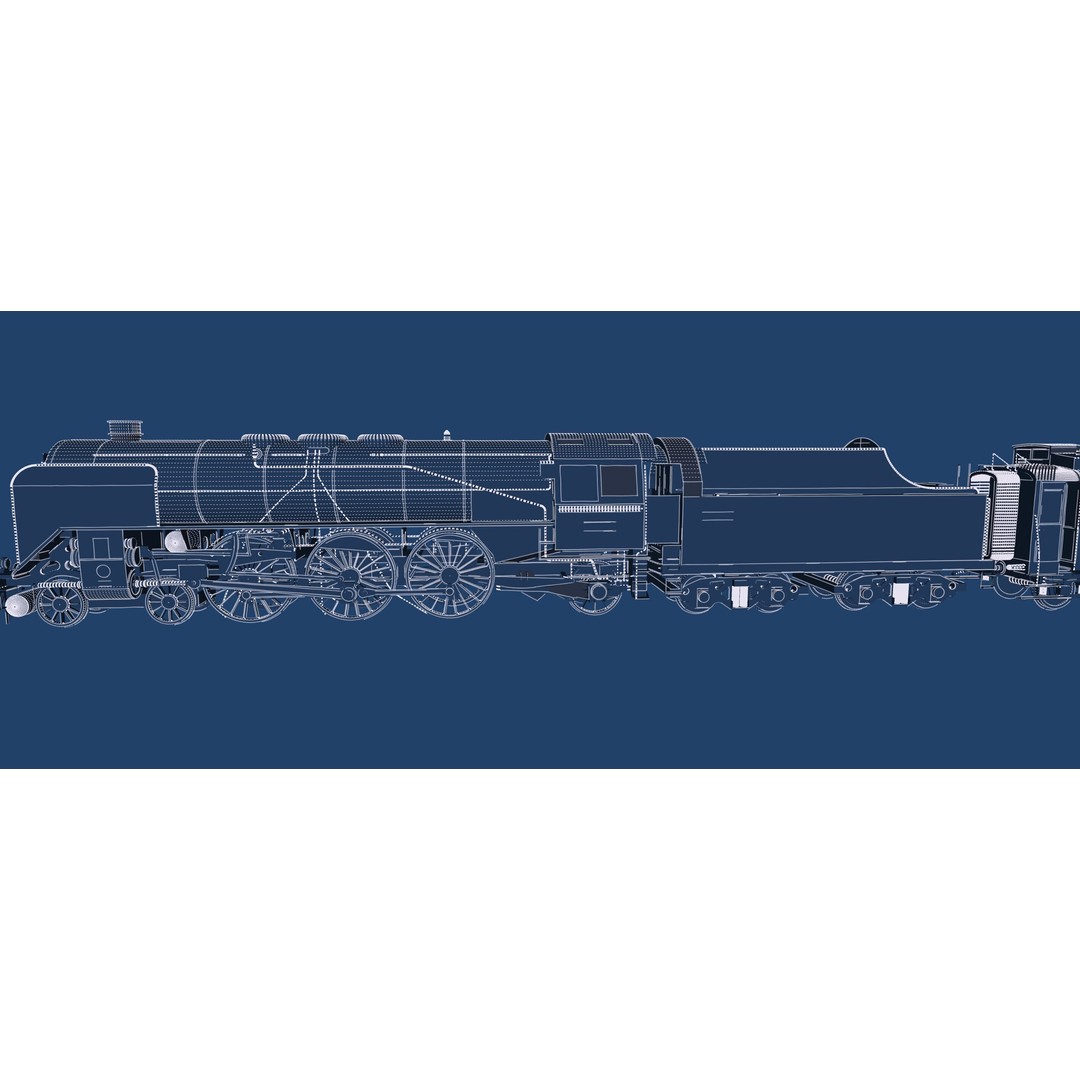 Vintage Steam Train 3D Model – Detailed Retro Rail Asset, FBX & OBJ - View 43
