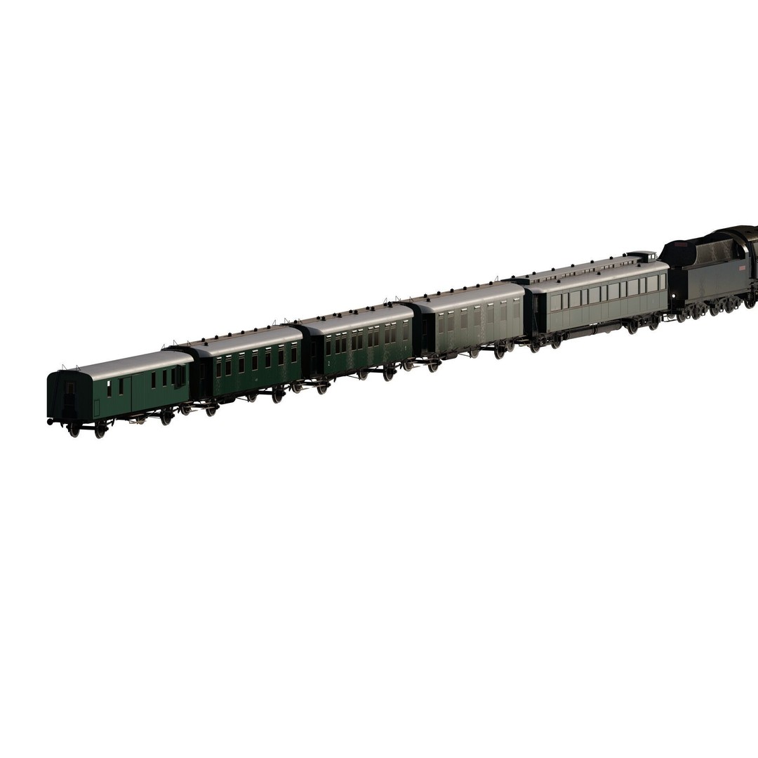 Vintage Steam Train 3D Model – Detailed Retro Rail Asset, FBX & OBJ - View 6