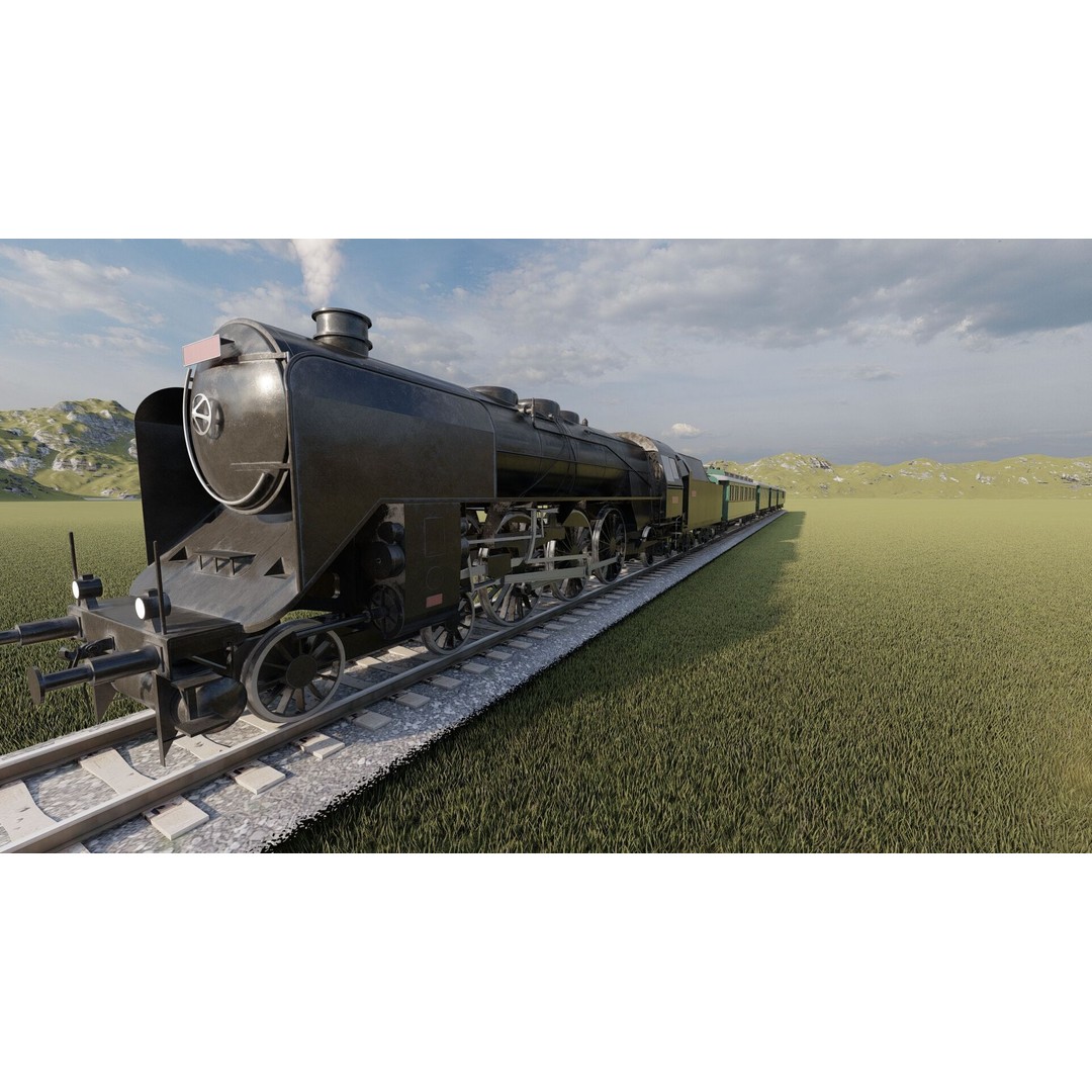 Vintage Steam Train 3D Model – Detailed Retro Rail Asset, FBX & OBJ - View 7