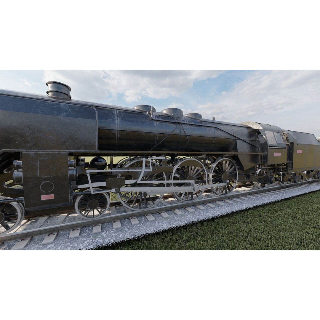 Vintage Steam Train 3D Model – Detailed Retro Rail Asset, FBX & OBJ - View 8