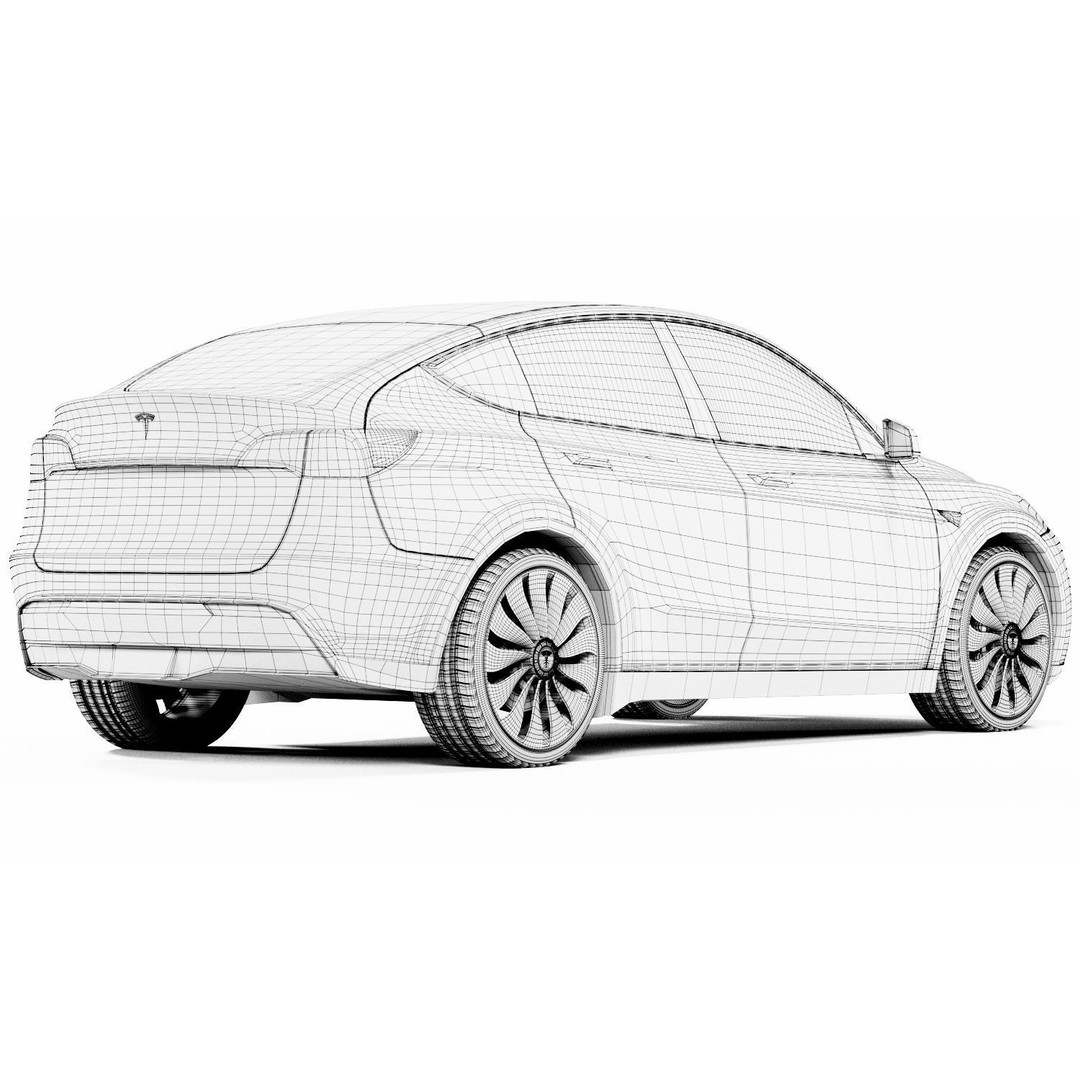 Tesla Model Y 3D Model – High Poly SUV with PBR Textures, FBX - View 19
