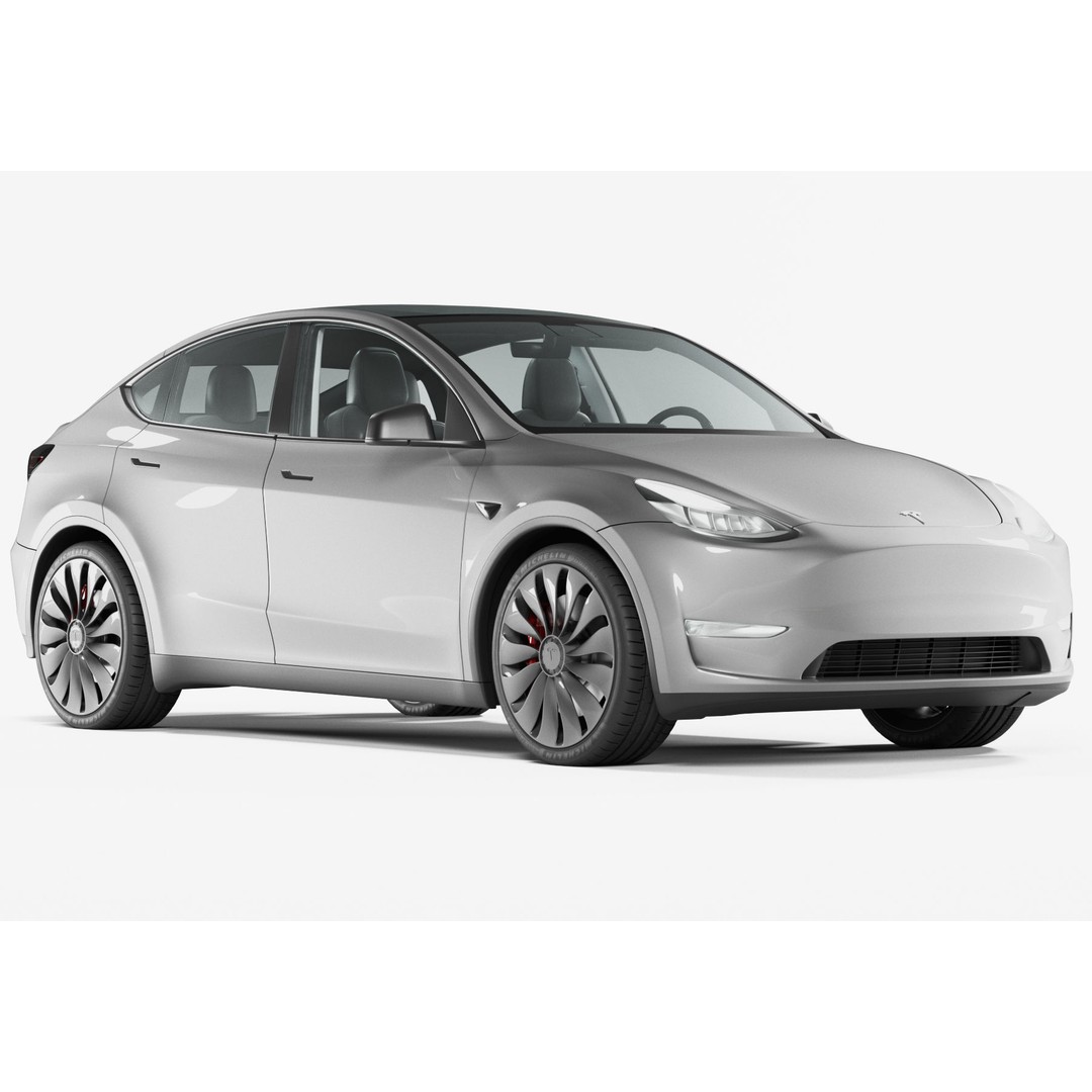 Tesla Model Y 3D Model – High Poly SUV with PBR Textures, FBX - View 3