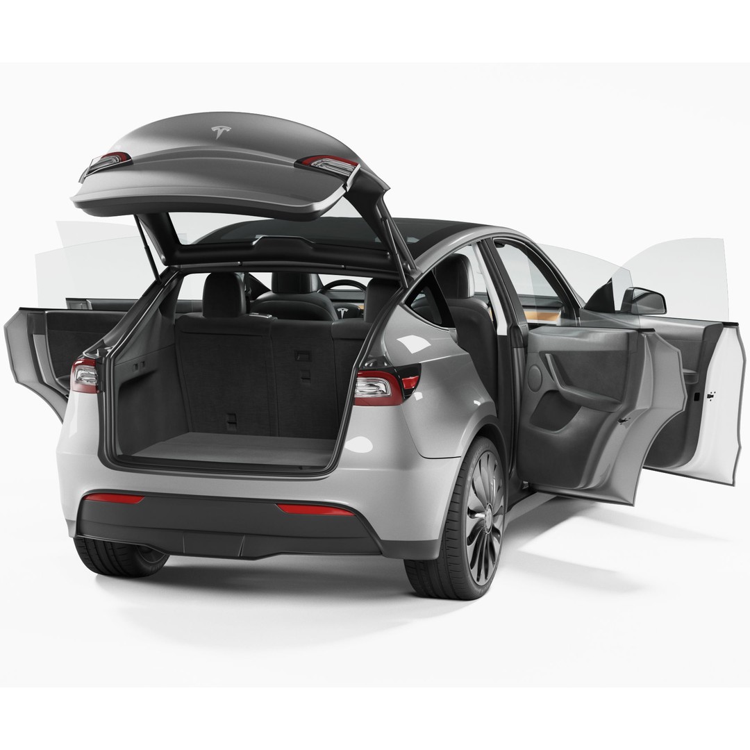 Tesla Model Y 3D Model – High Poly SUV with PBR Textures, FBX - View 8