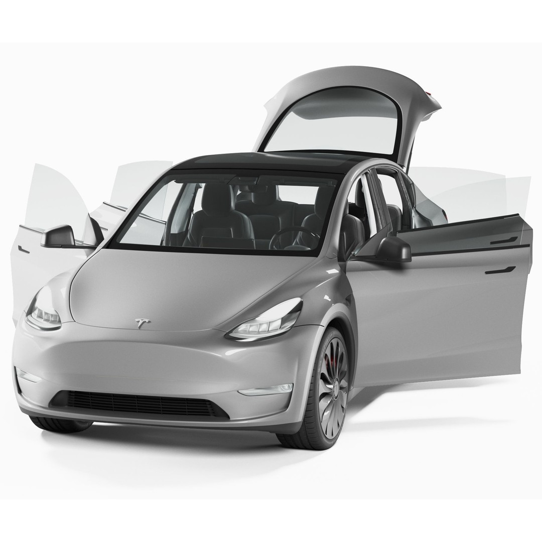 Tesla Model Y 3D Model – High Poly SUV with PBR Textures, FBX - View 9