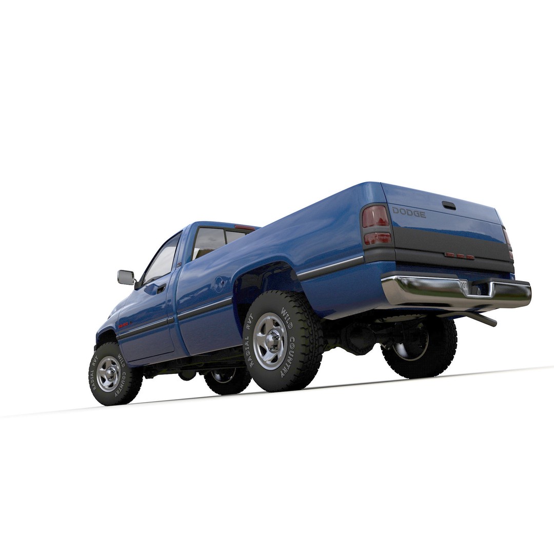 Dodge RAM 1500 V8 Single Cab 3D Model – High Poly Truck Asset, FBX - View 10