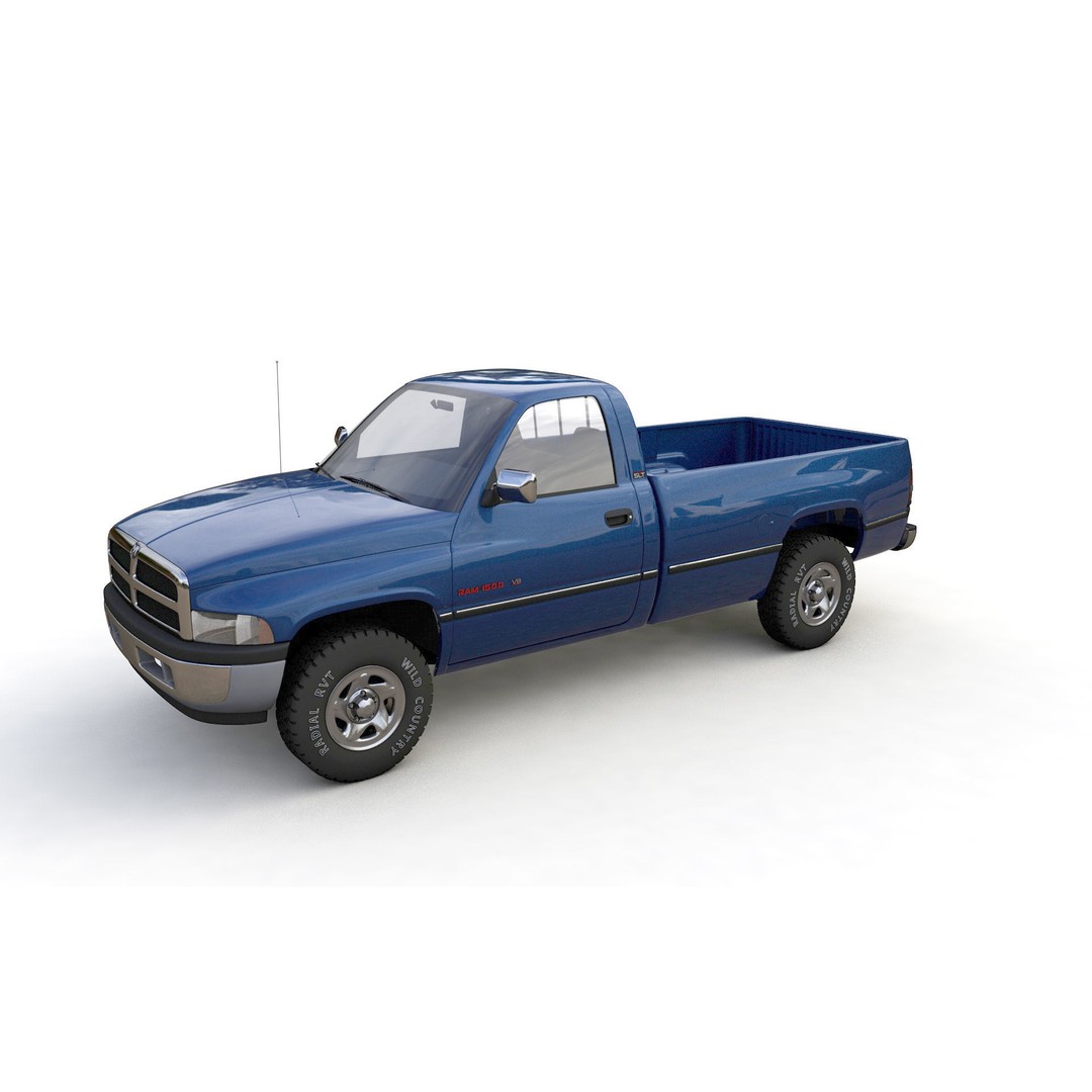 Dodge RAM 1500 V8 Single Cab 3D Model – High Poly Truck Asset, FBX - View 12