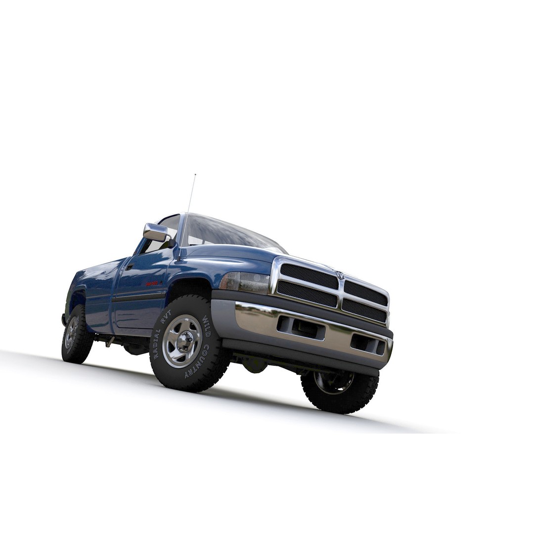 Dodge RAM 1500 V8 Single Cab 3D Model – High Poly Truck Asset, FBX - View 18