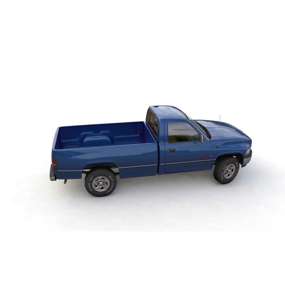 Dodge RAM 1500 V8 Single Cab 3D Model – High Poly Truck Asset, FBX - View 19
