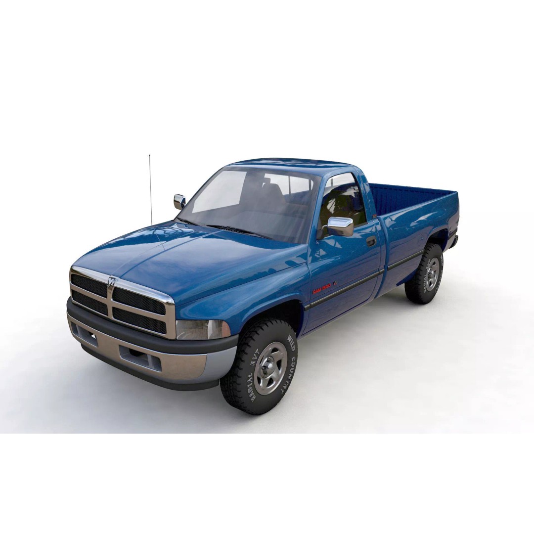Dodge RAM 1500 V8 Single Cab 3D Model – High Poly Truck Asset, FBX - View 2