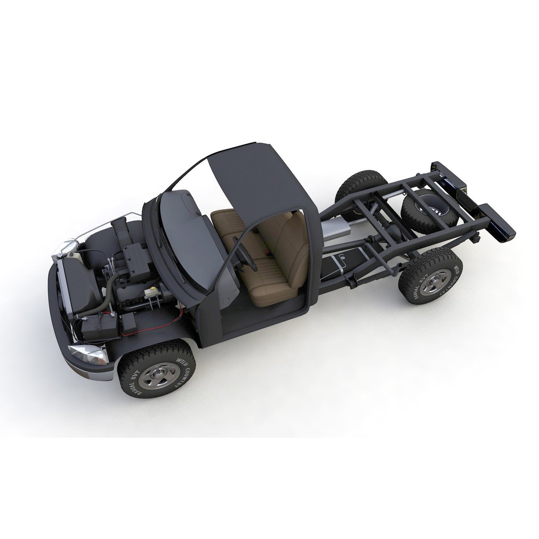 Dodge RAM 1500 V8 Single Cab 3D Model – High Poly Truck Asset, FBX - View 23