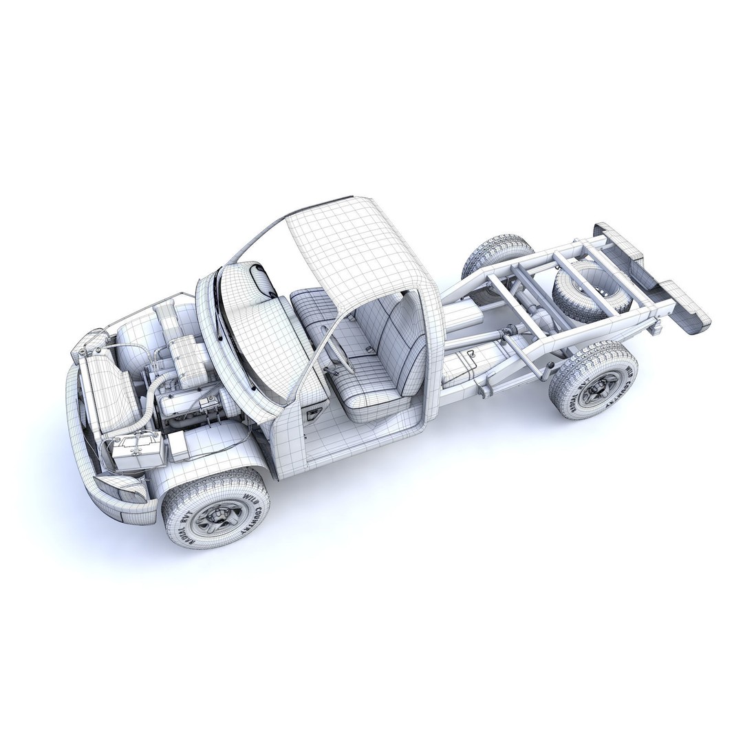 Dodge RAM 1500 V8 Single Cab 3D Model – High Poly Truck Asset, FBX - View 24
