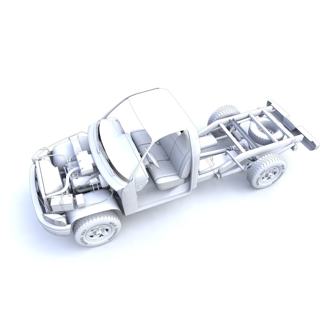 Dodge RAM 1500 V8 Single Cab 3D Model – High Poly Truck Asset, FBX - View 25
