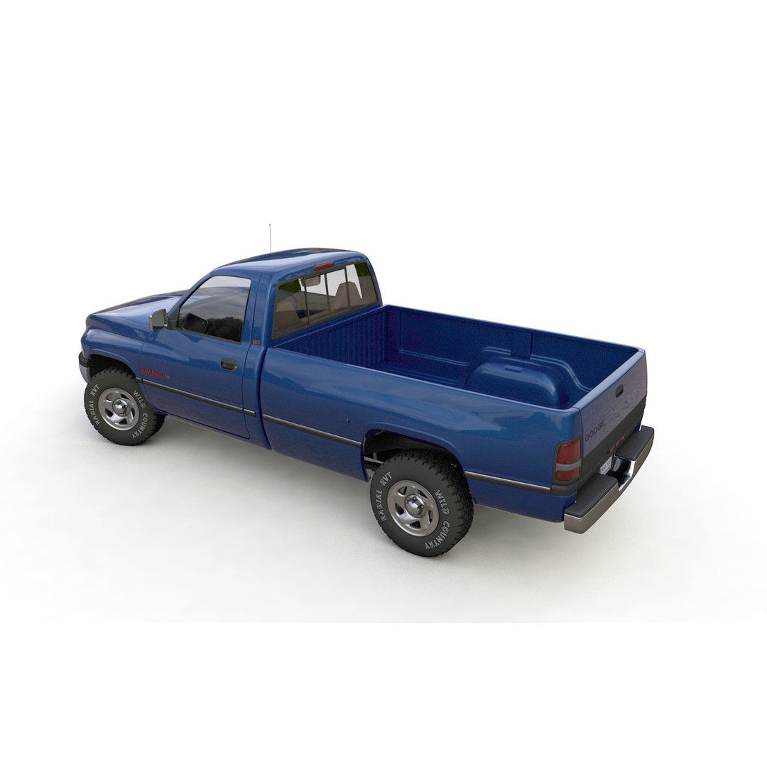 Dodge RAM 1500 V8 Single Cab 3D Model – High Poly Truck Asset, FBX - View 6