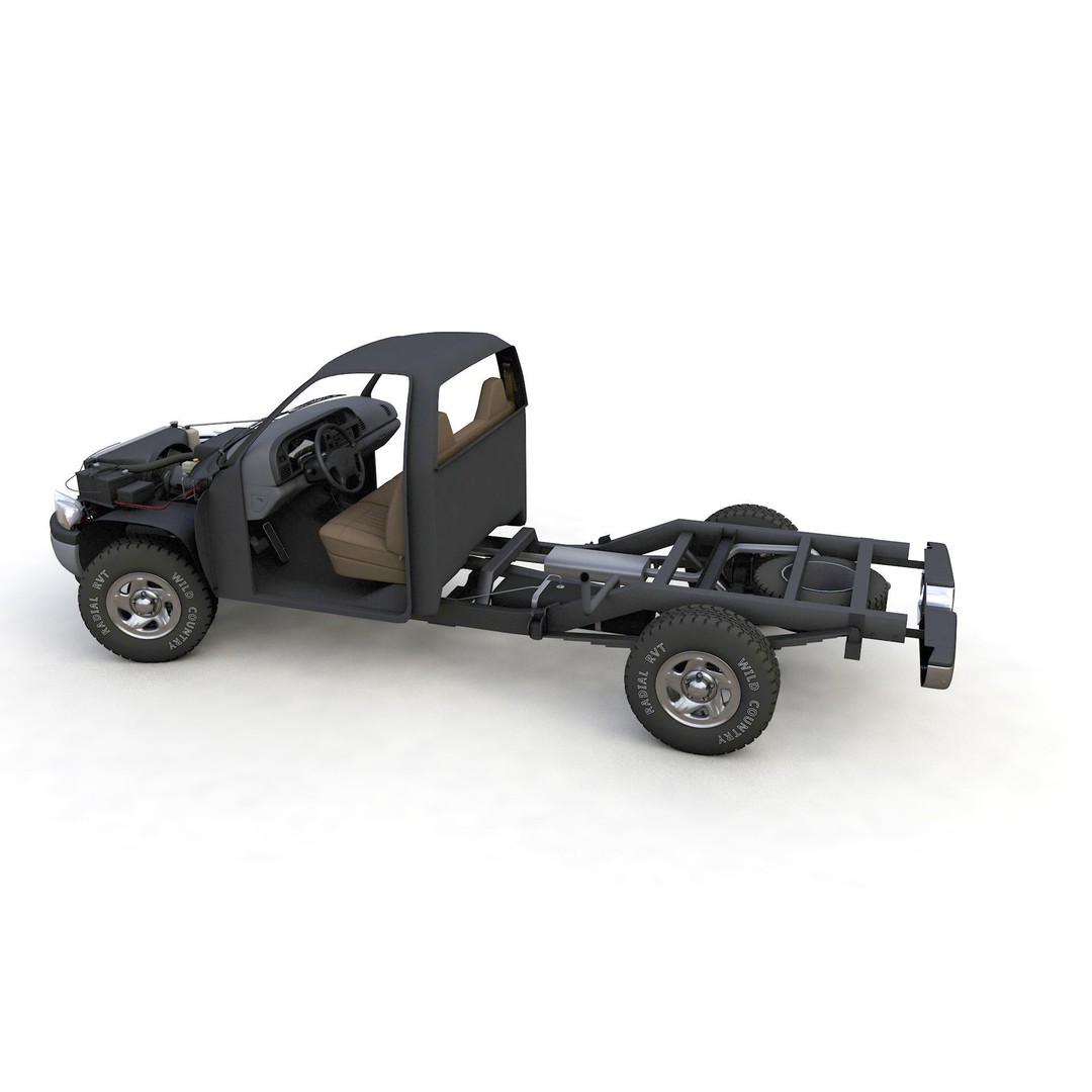 Dodge RAM 1500 V8 Single Cab 3D Model – High Poly Truck Asset, FBX - View 8