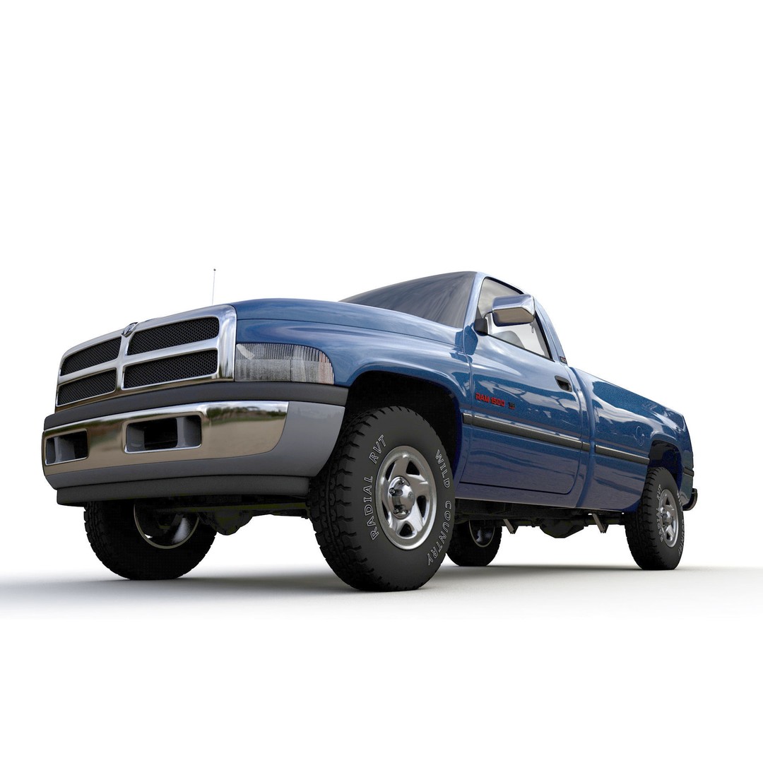 Dodge RAM 1500 V8 Single Cab 3D Model – High Poly Truck Asset, FBX - View 9