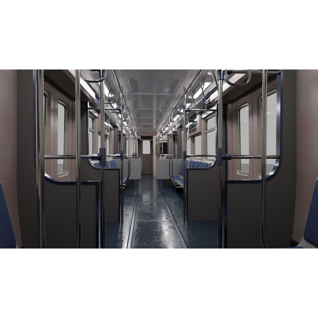 Chicago CTA Train 5000 3D Model – Low Poly Game Asset, PBR Textures - View 10